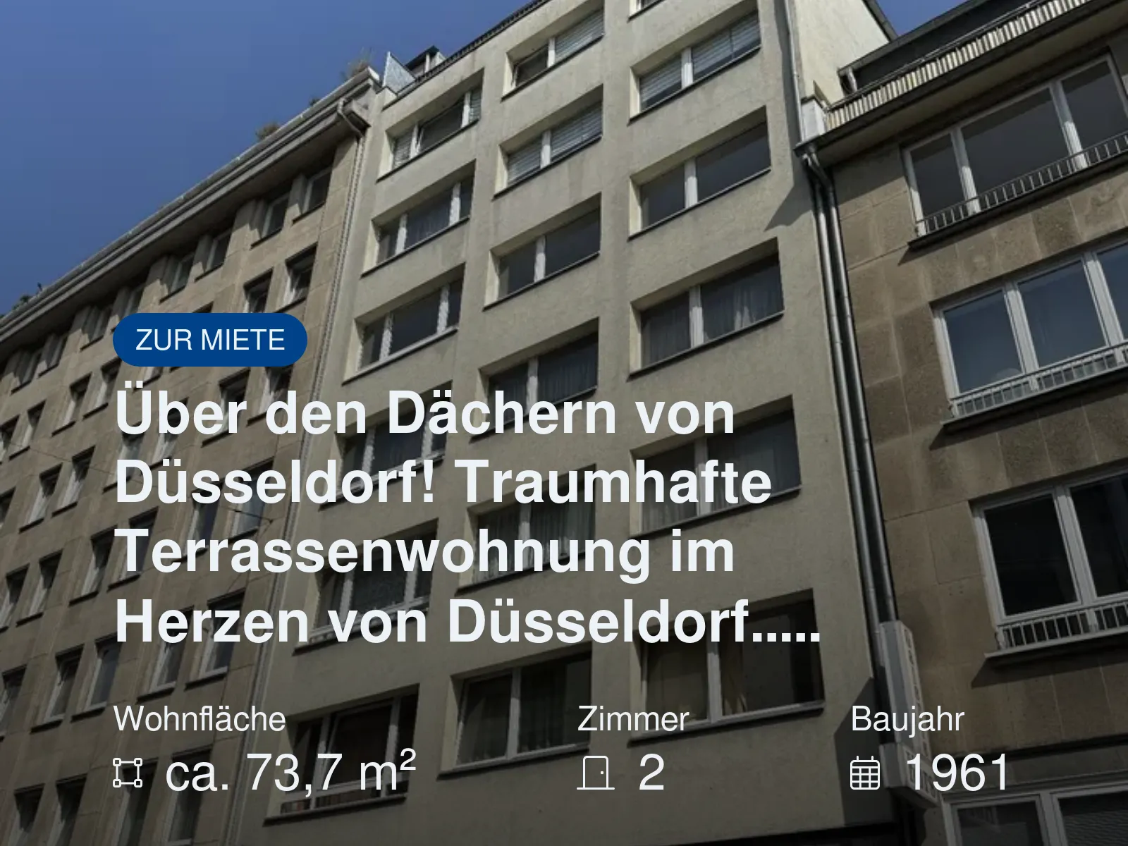 Neu im Angebot: Über den Dächern von Düsseldorf! Traumhafte Terrassenwohnung im Herzen von Düsseldorf…..