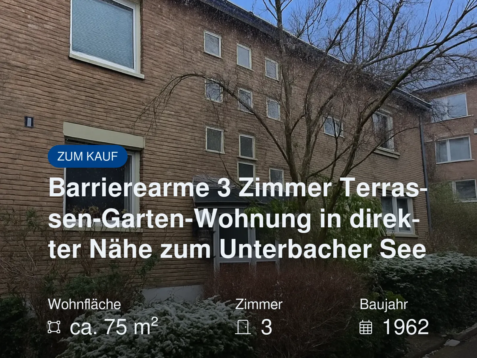 Neu im Angebot: Barrierearme 3 Zimmer Terrassen-Garten-Wohnung in direkter Nähe zum Unterbacher See
