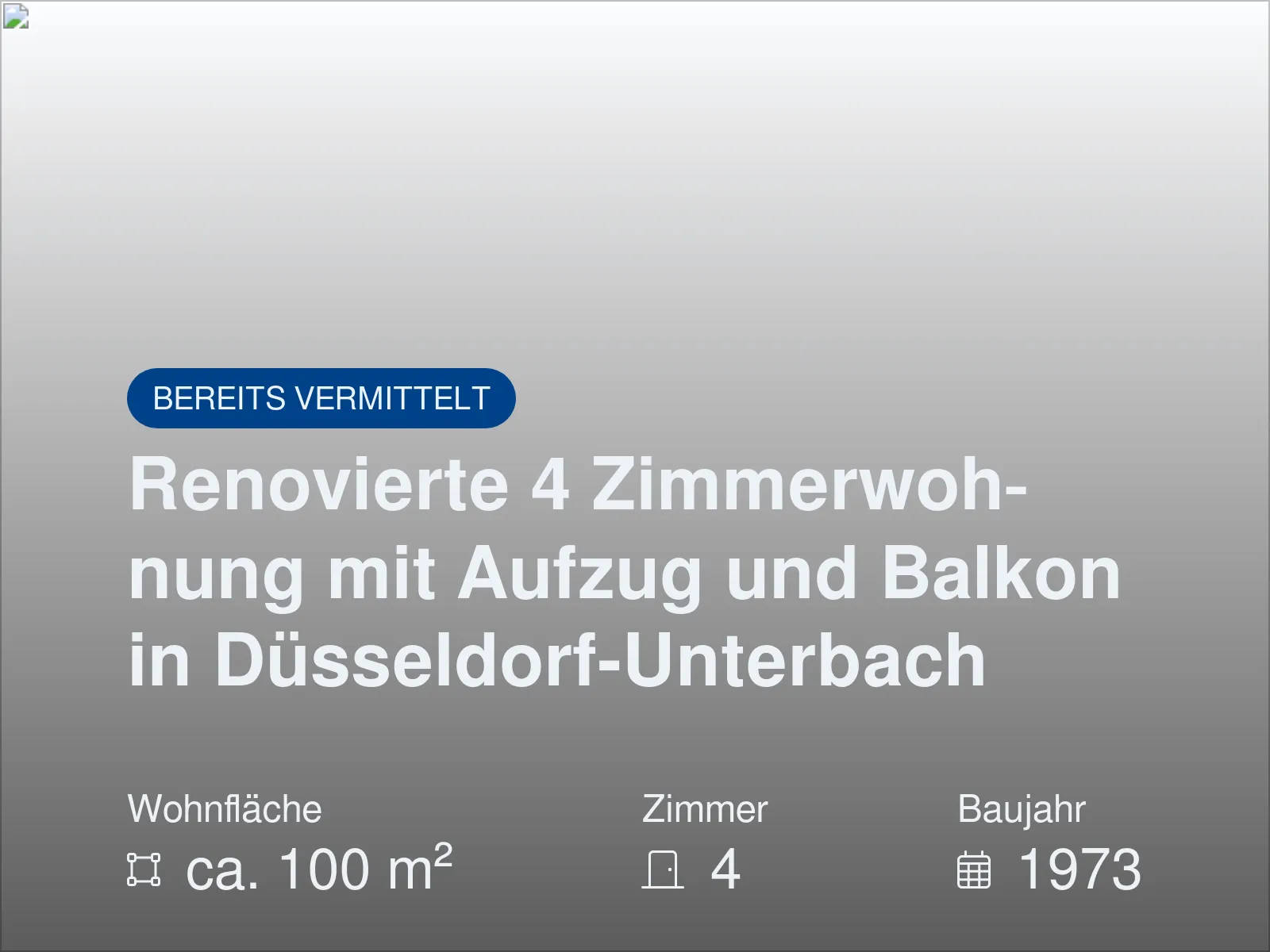 Nicht mehr verfügbar: Renovierte 4 Zimmerwohnung mit Aufzug und Balkon in Düsseldorf-Unterbach
