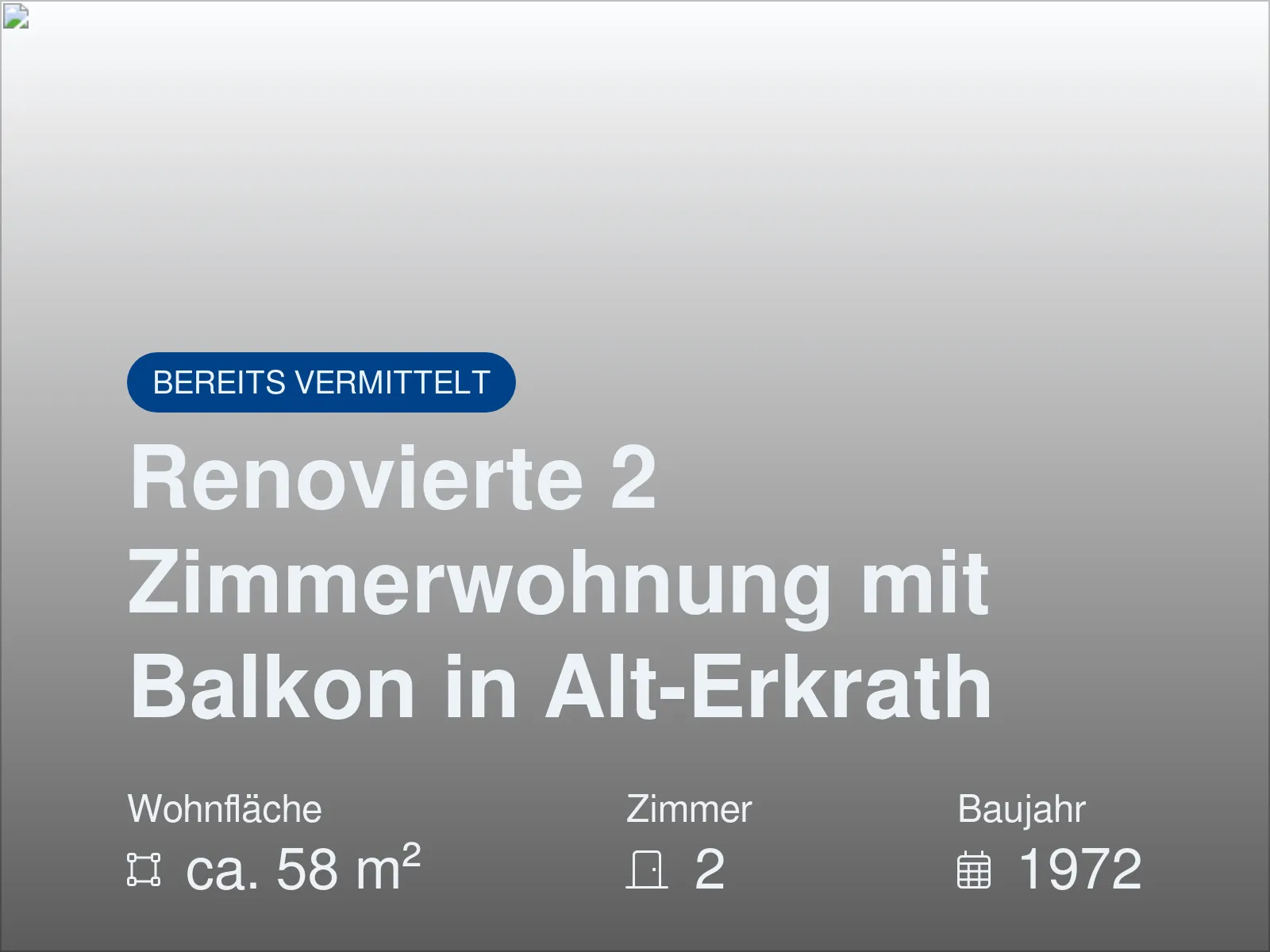 Nicht mehr verfügbar: Renovierte 2 Zimmerwohnung mit Balkon in Alt-Erkrath