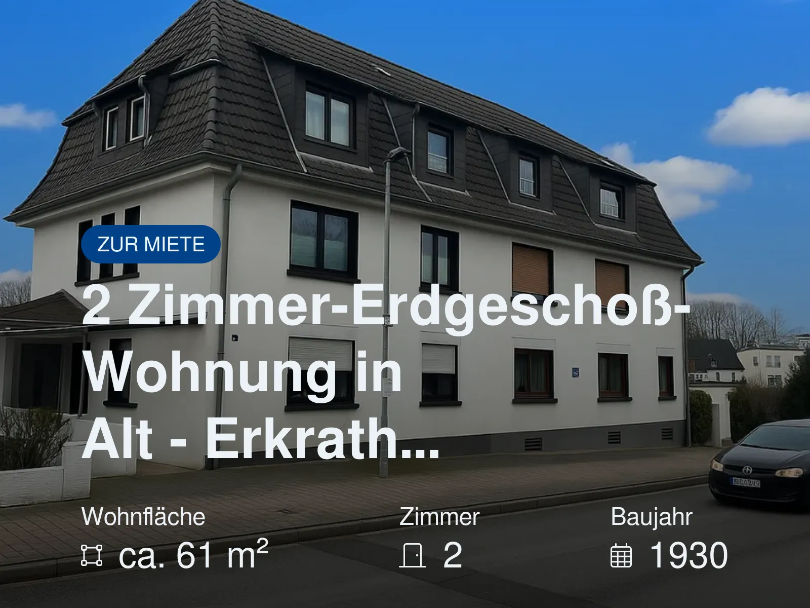 Neu im Angebot: 2 Zimmer-Erdgeschoß-Wohnung in Alt – Erkrath…