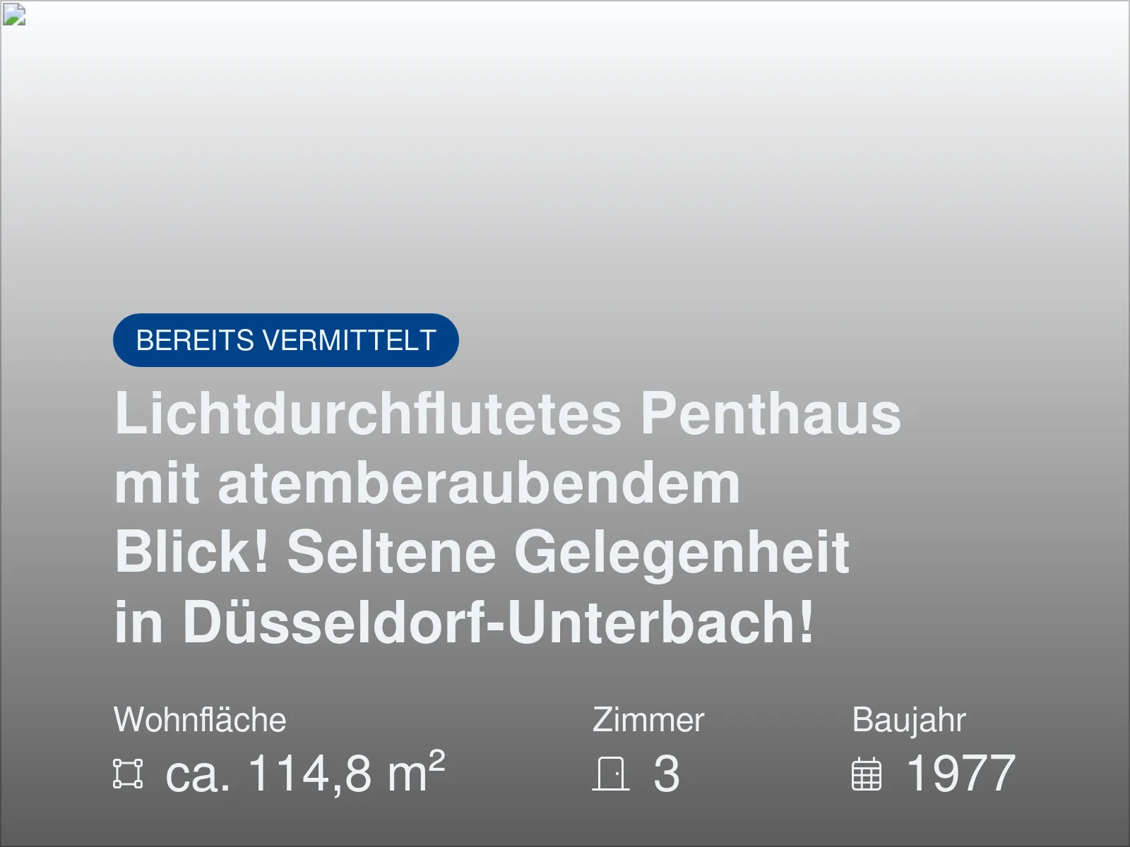 Nicht mehr verfügbar: Lichtdurchflutetes Penthaus mit atemberaubendem Blick! Seltene Gelegenheit in Düsseldorf-Unterbach!