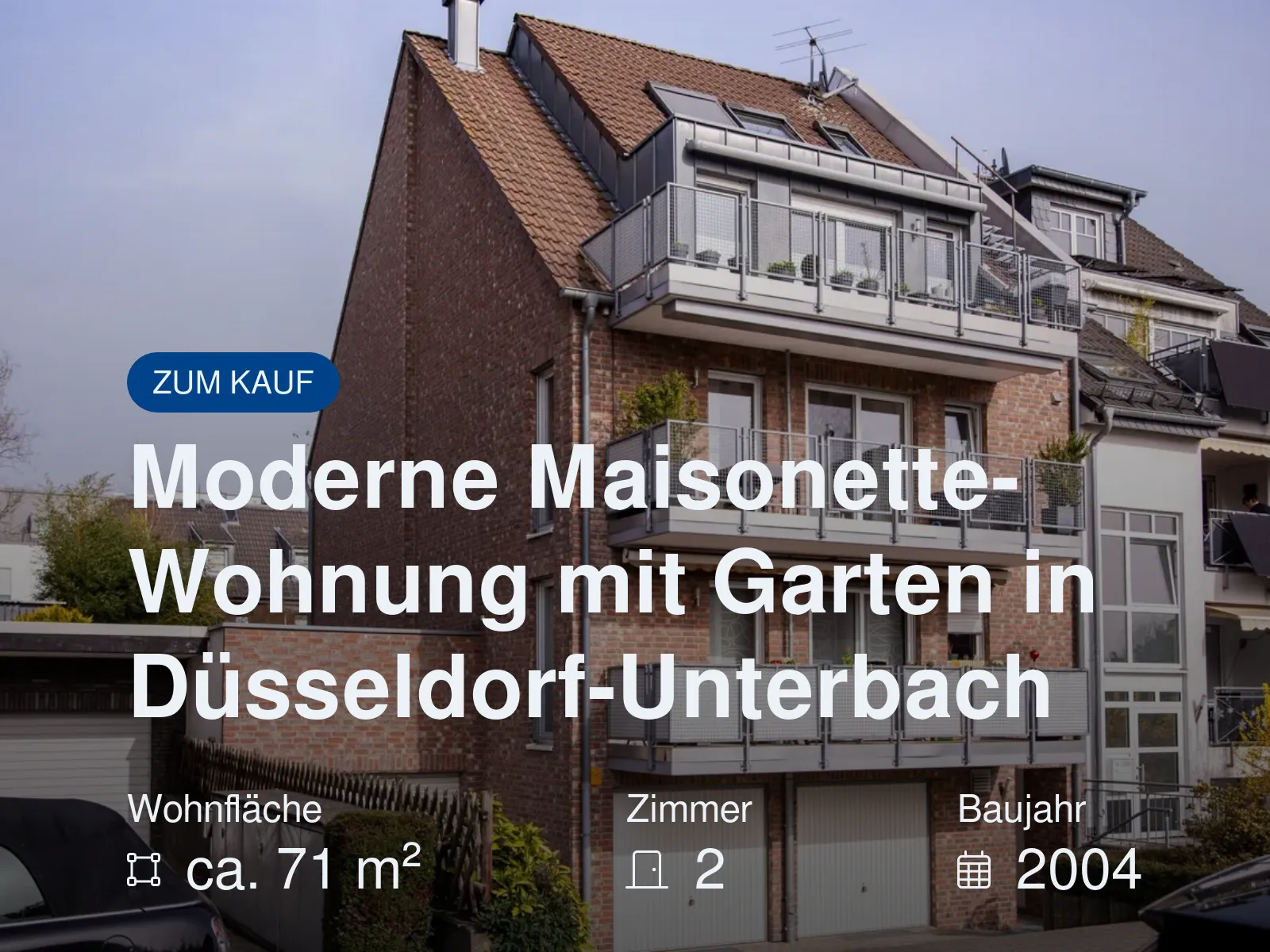 Neu im Angebot: Moderne Maisonette-Wohnung mit Garten in Düsseldorf-Unterbach