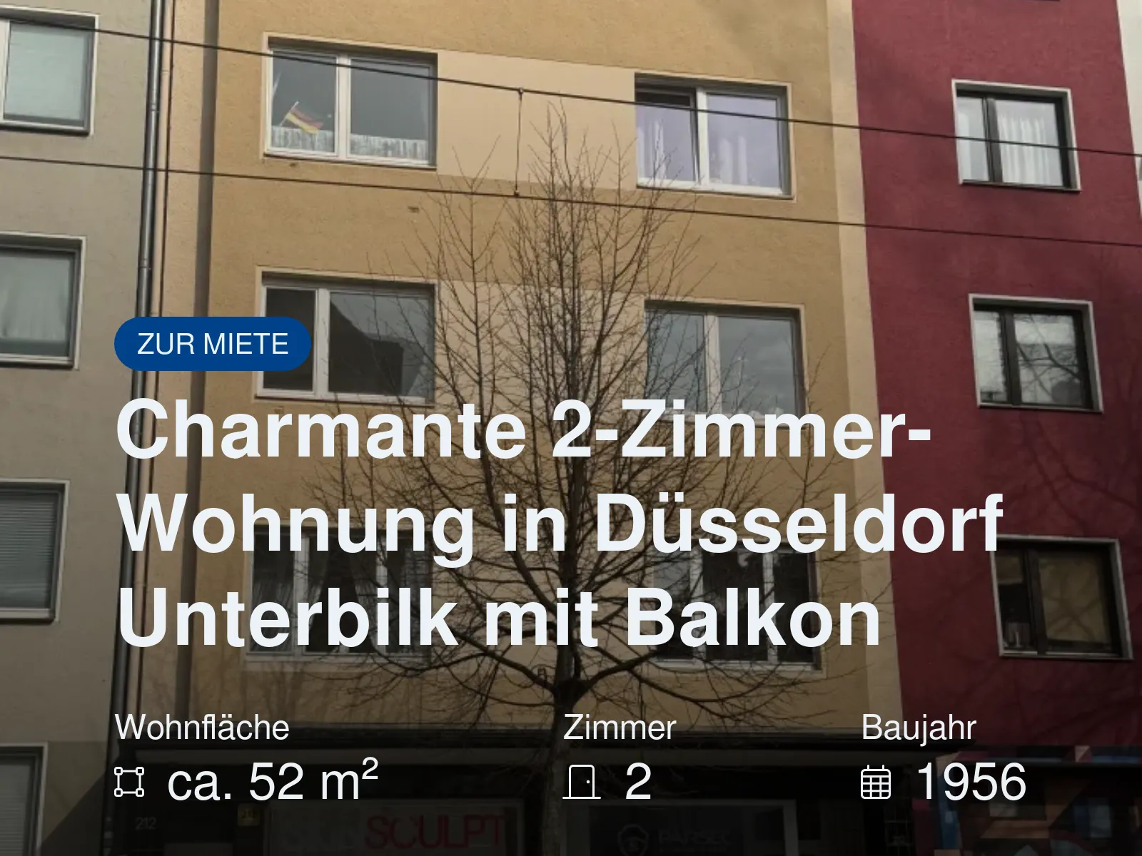 Neu im Angebot: Charmante 2-Zimmer-Wohnung in Düsseldorf Unterbilk mit Balkon