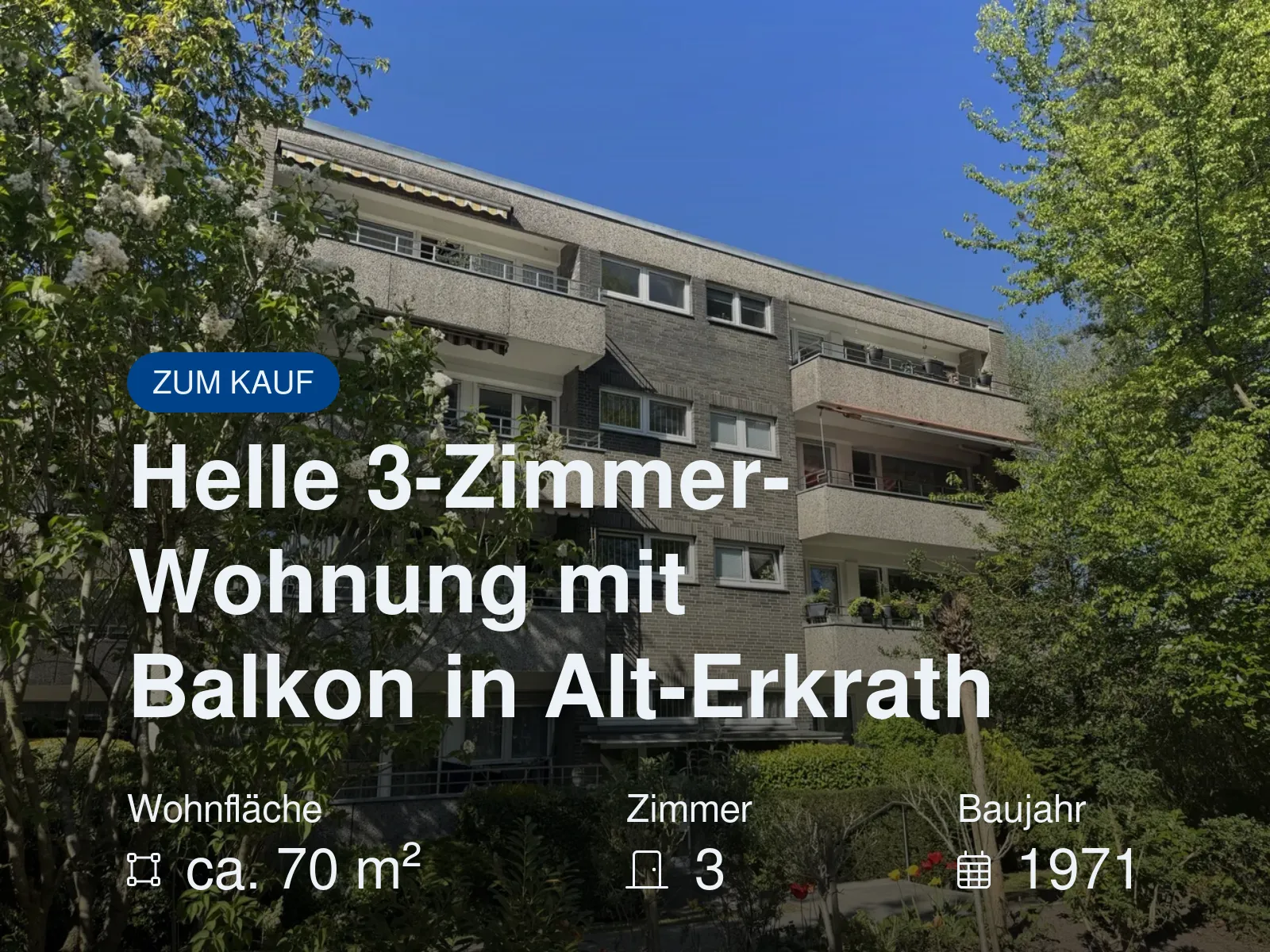 Neu im Angebot: Helle 3-Zimmer-Wohnung mit Balkon in Alt-Erkrath