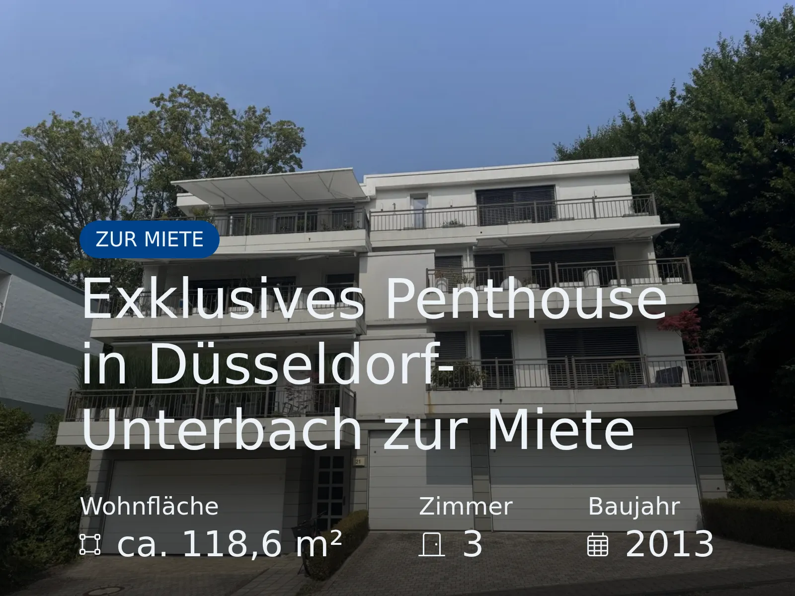 Neu im Angebot: Exklusives Penthouse in Düsseldorf-Unterbach zur Miete