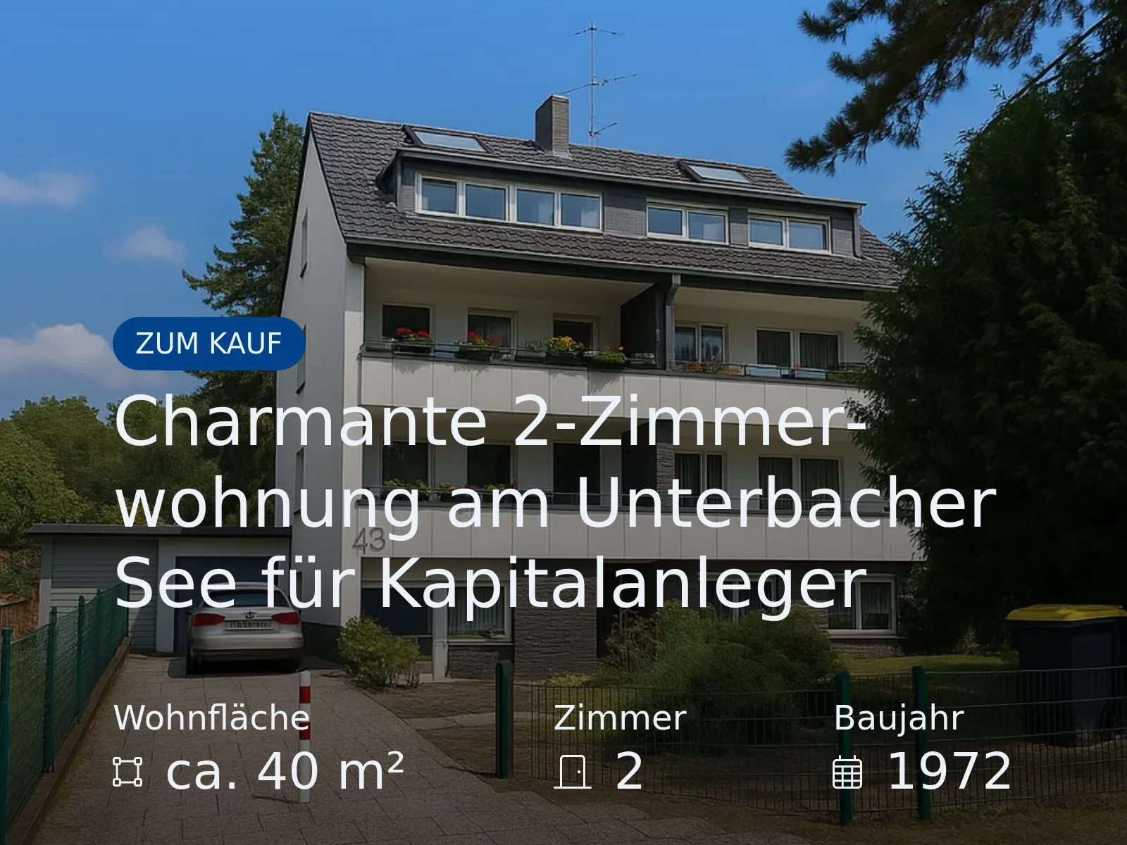 Neu im Angebot: Charmante 2-Zimmerwohnung am Unterbacher See für Kapitalanleger