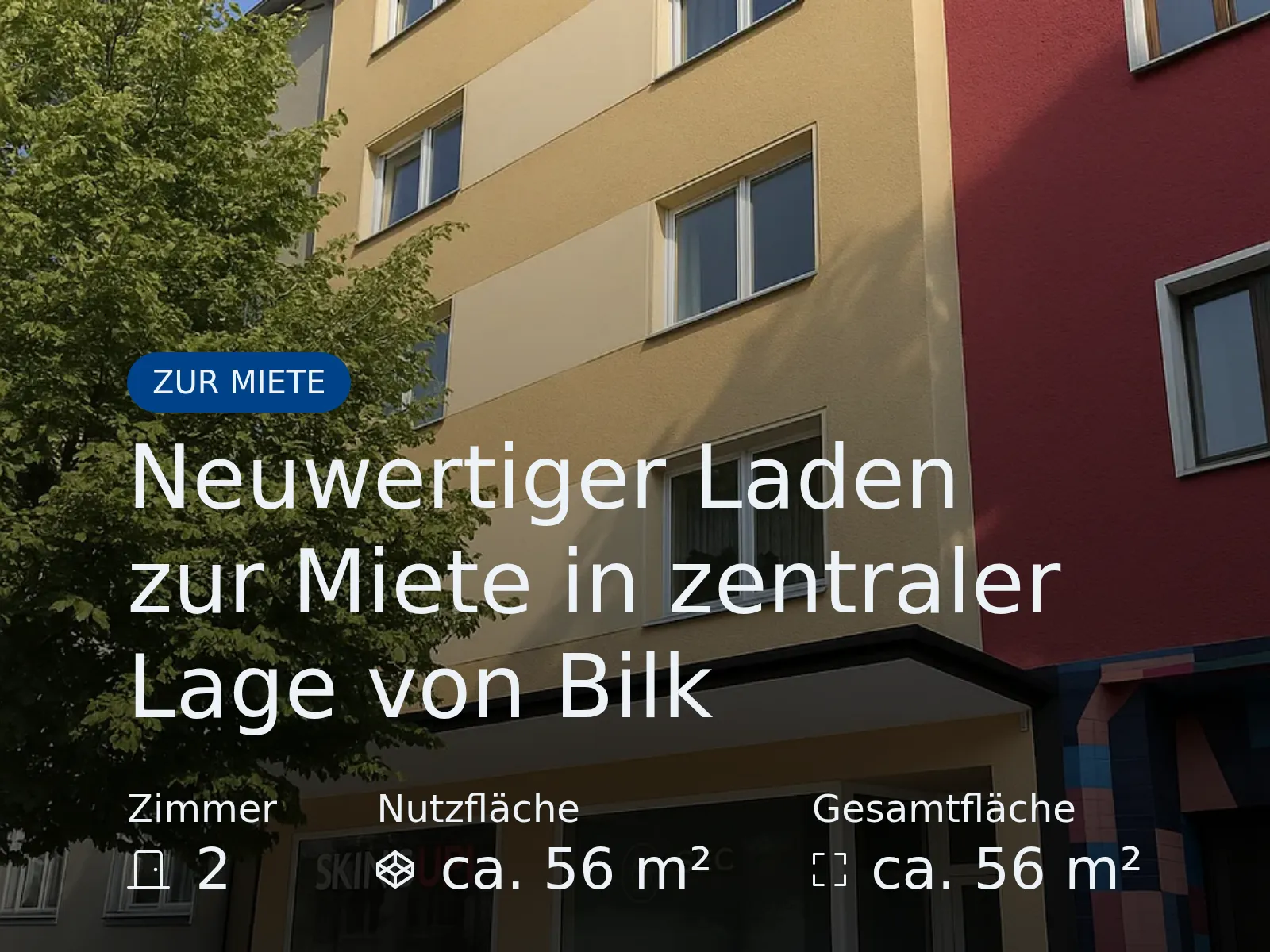 Neu im Angebot: Neuwertiger Laden zur Miete in zentraler Lage von Bilk