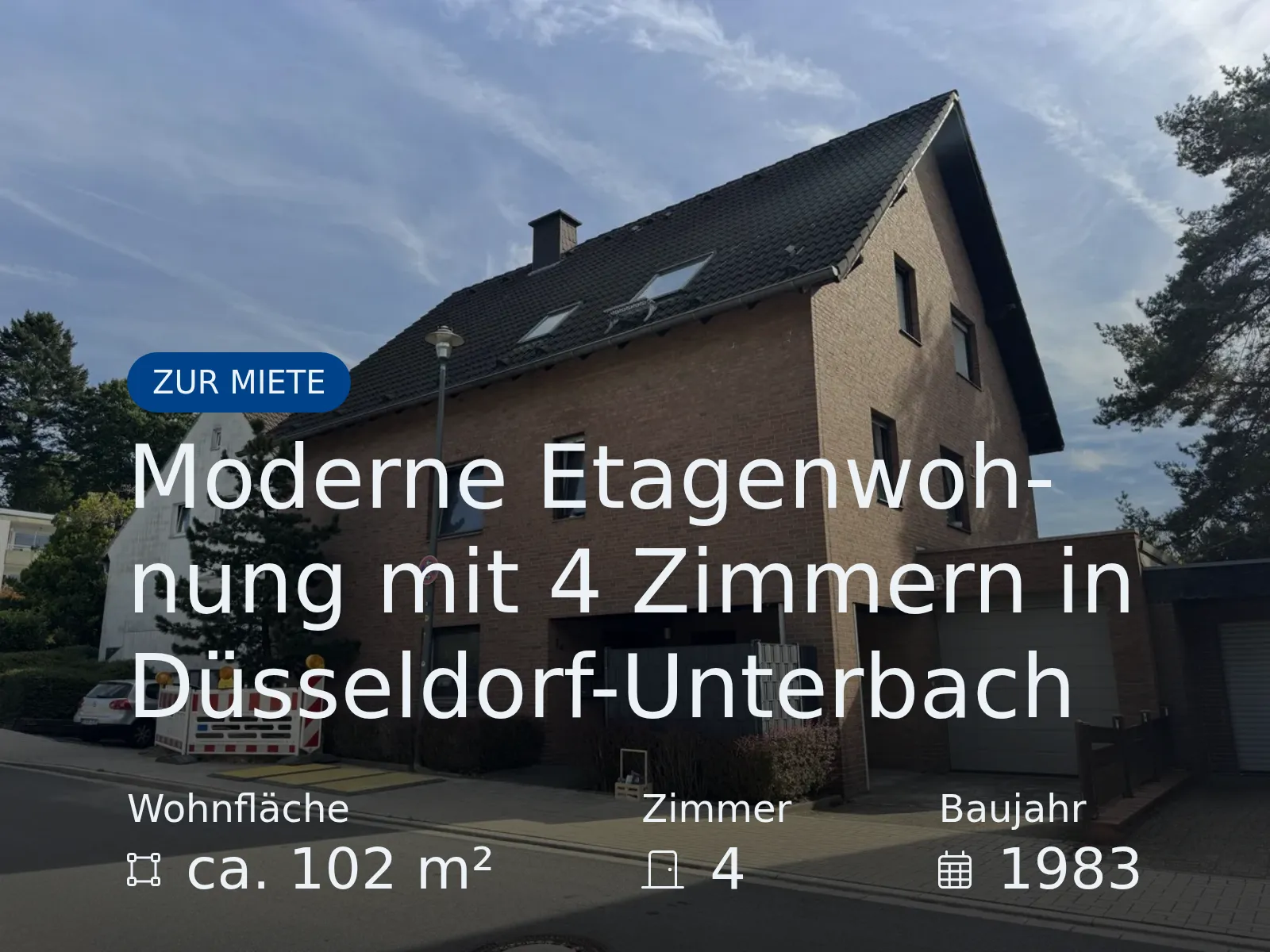 Neu im Angebot: Moderne Etagenwohnung mit 4 Zimmern in Düsseldorf-Unterbach