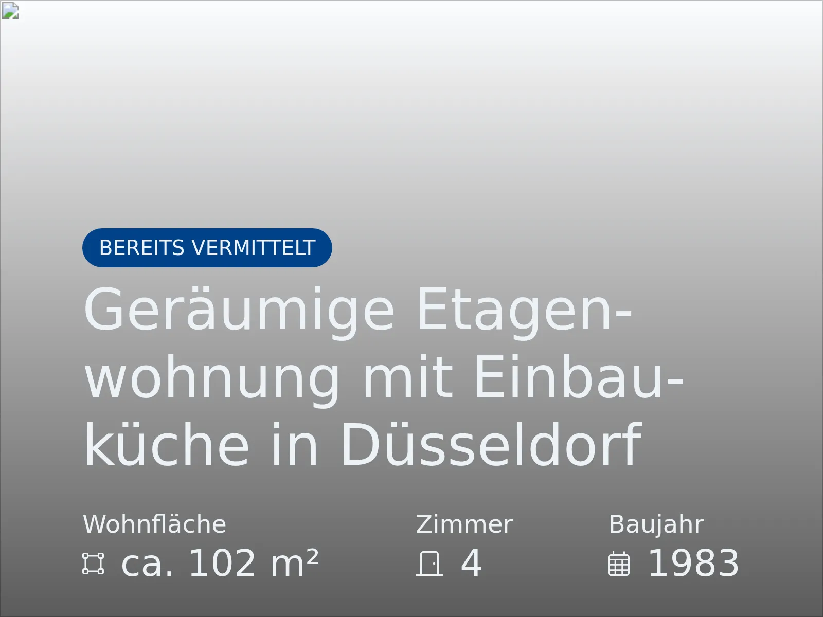 Nicht mehr verfügbar: Geräumige Etagenwohnung mit Einbauküche in Düsseldorf