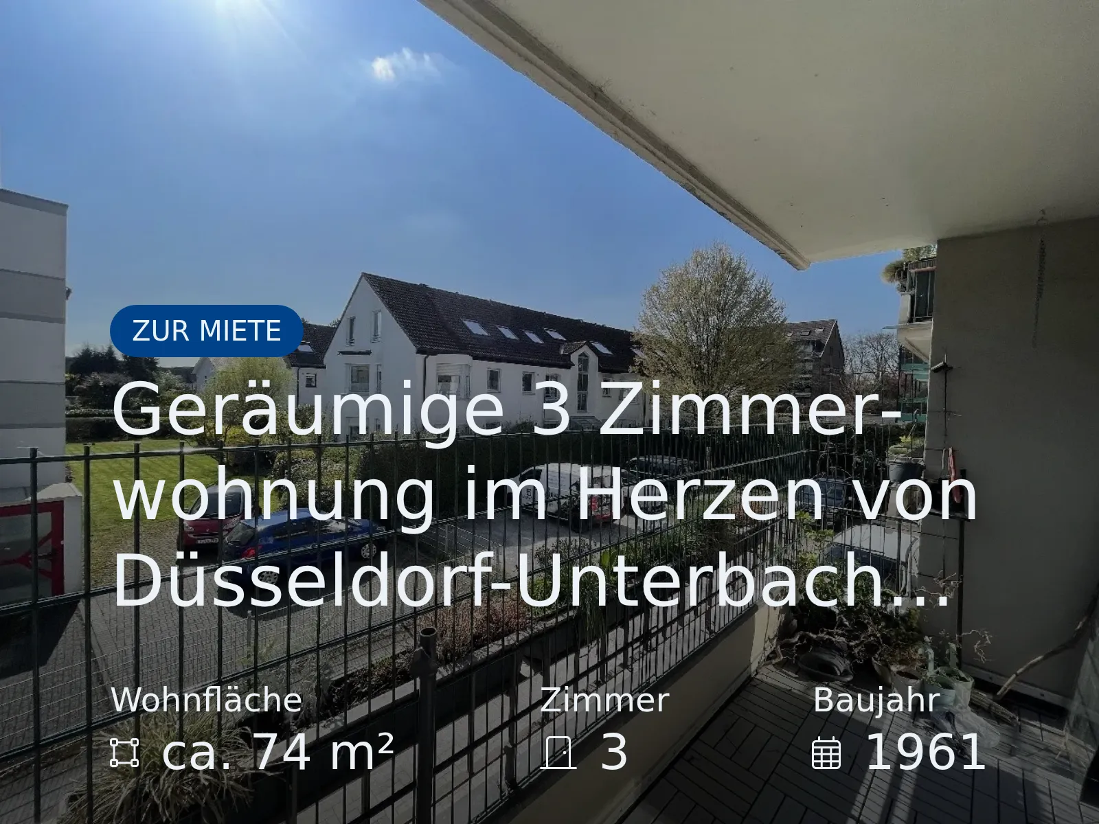 Neu im Angebot: Geräumige 3 Zimmerwohnung im Herzen von Düsseldorf-Unterbach…