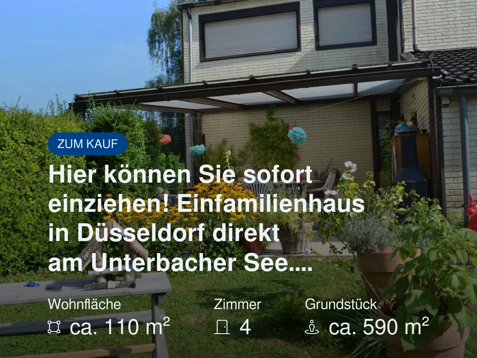 Neu im Angebot: Hier können Sie sofort einziehen! Einfamilienhaus in Düsseldorf direkt am Unterbacher See….