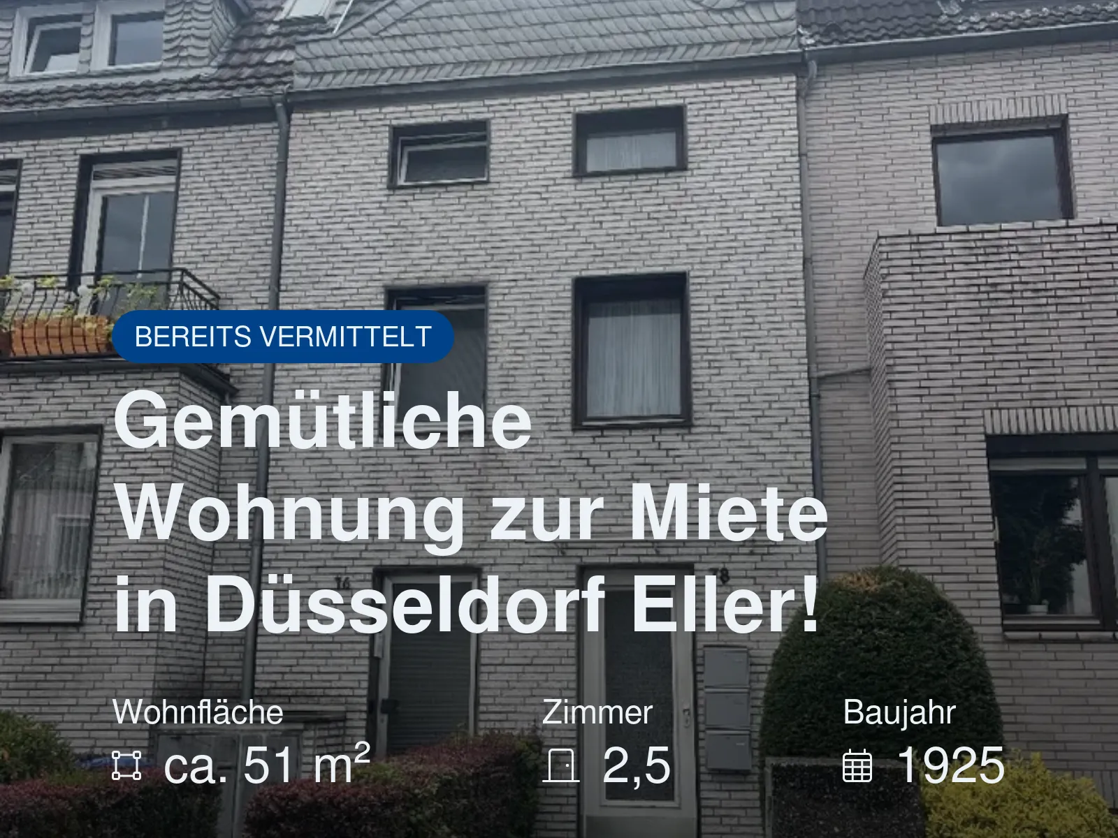 Nicht mehr verfügbar: Gemütliche Wohnung zur Miete in Düsseldorf Eller!