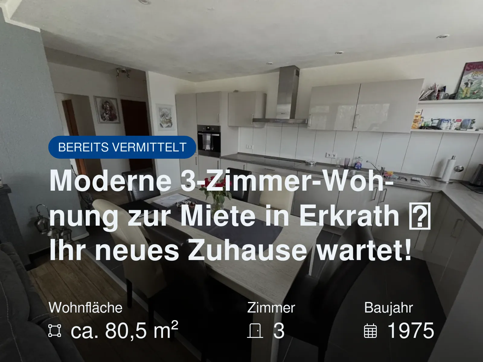 Neu im Angebot: Moderne 3-Zimmer-Wohnung zur Miete in Erkrath  Ihr neues Zuhause wartet!