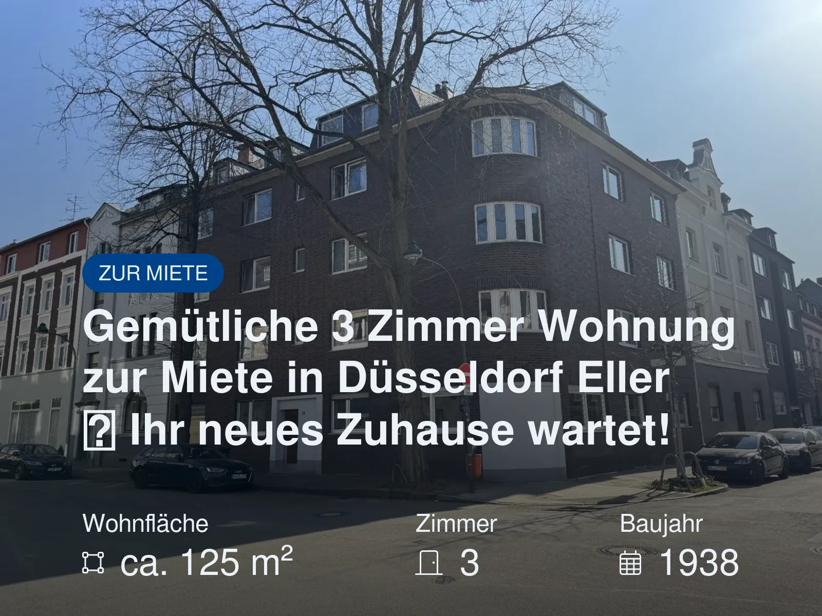 Neu im Angebot: Gemütliche 3 Zimmer Wohnung zur Miete in Düsseldorf Eller  Ihr neues Zuhause wartet!