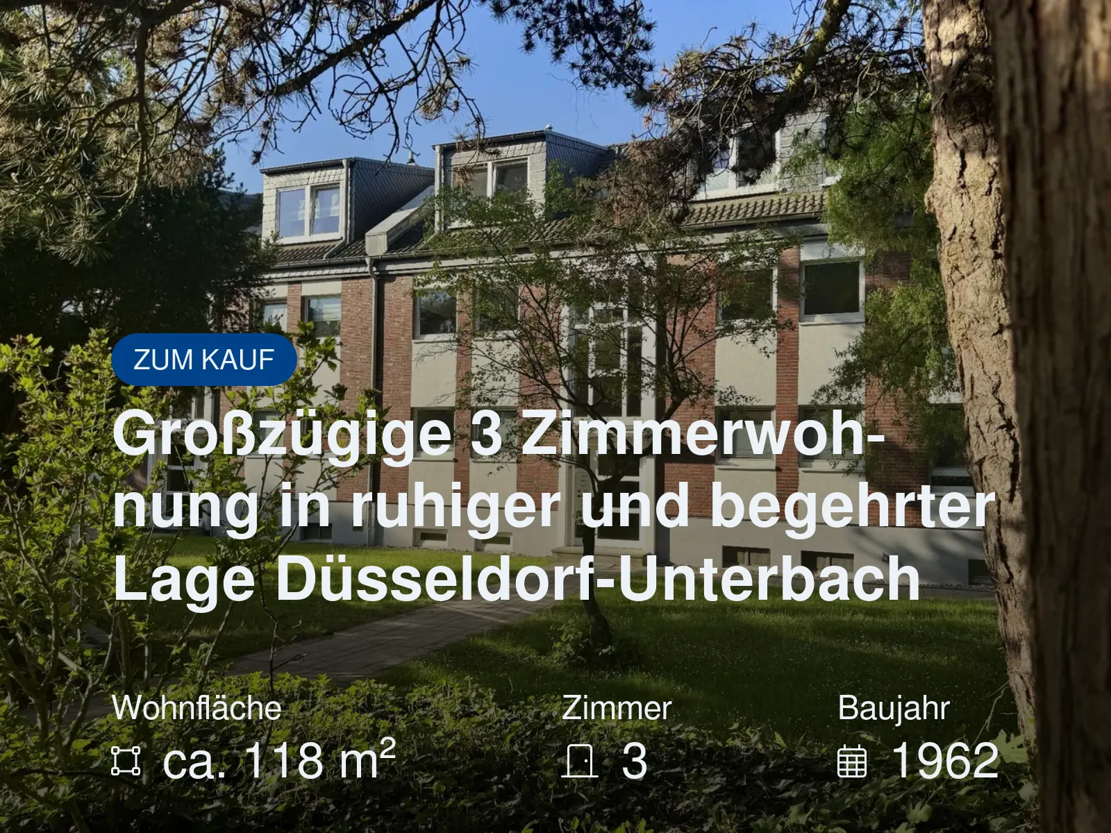 Neu im Angebot: Großzügige 3 Zimmerwohnung in ruhiger und begehrter Lage Düsseldorf-Unterbach