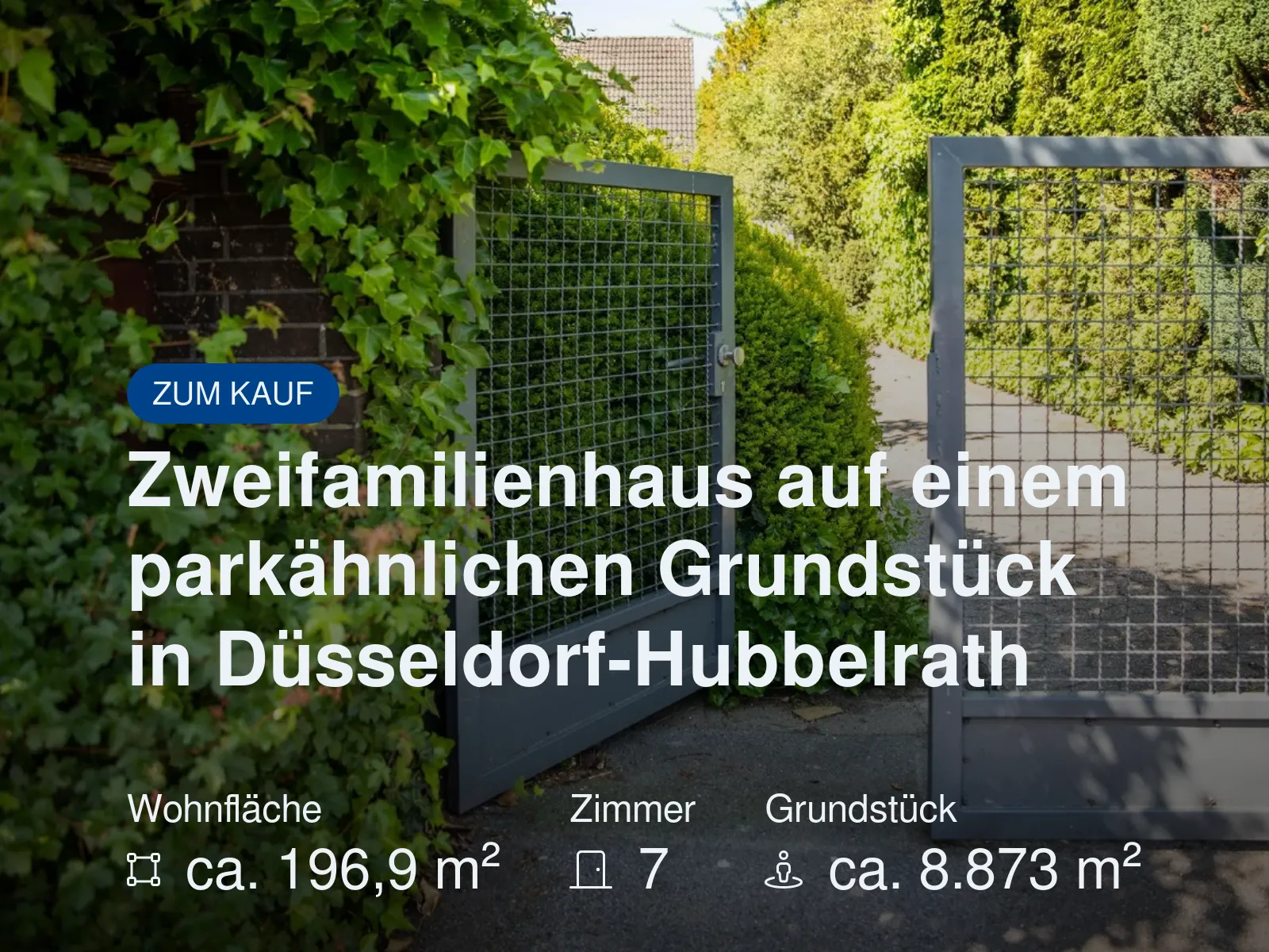 Neu im Angebot: Zweifamilienhaus auf einem parkähnlichen Grundstück in Düsseldorf-Hubbelrath