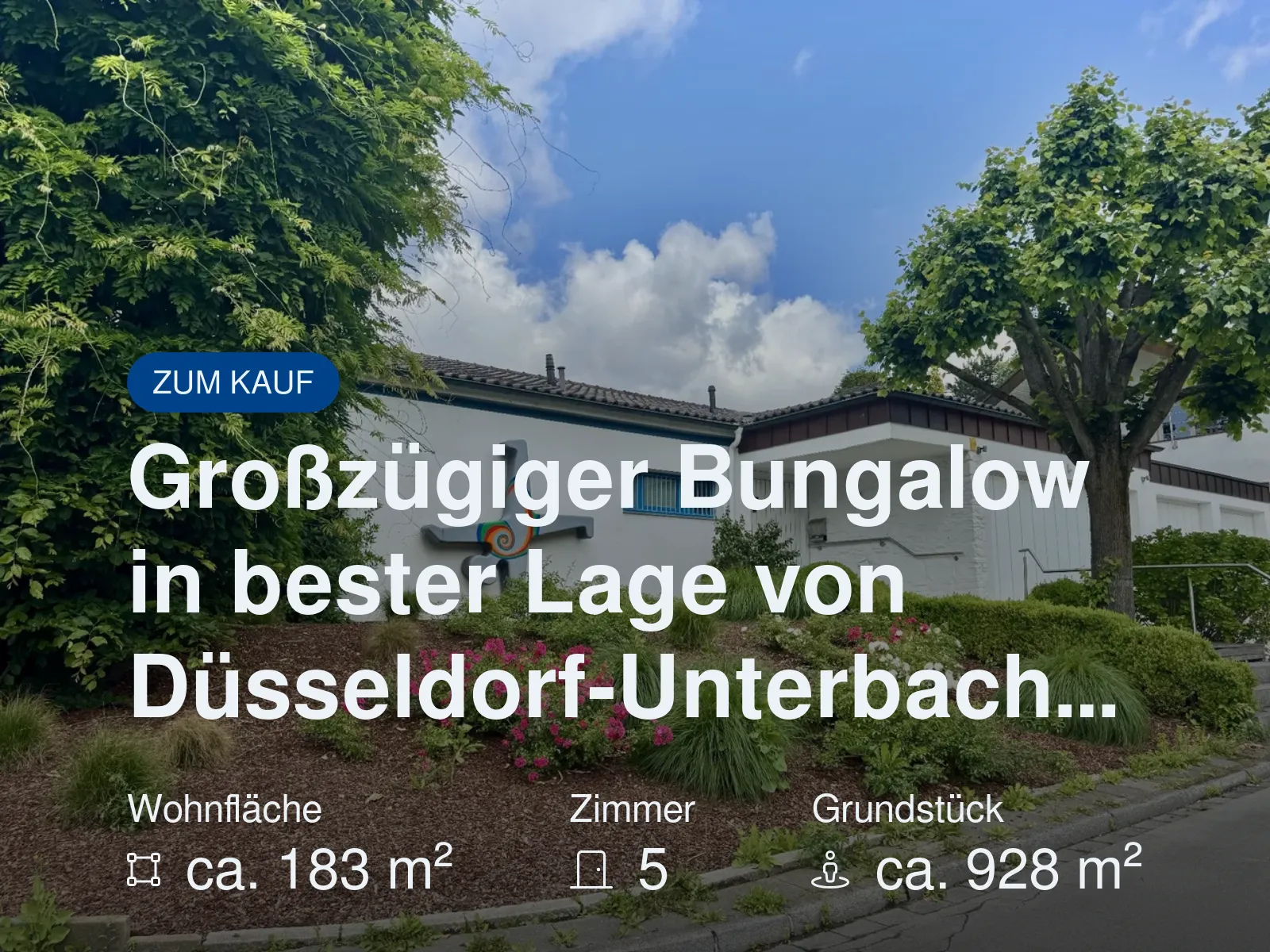 Neu im Angebot: Großzügiger Bungalow in bester Lage von Düsseldorf-Unterbach…