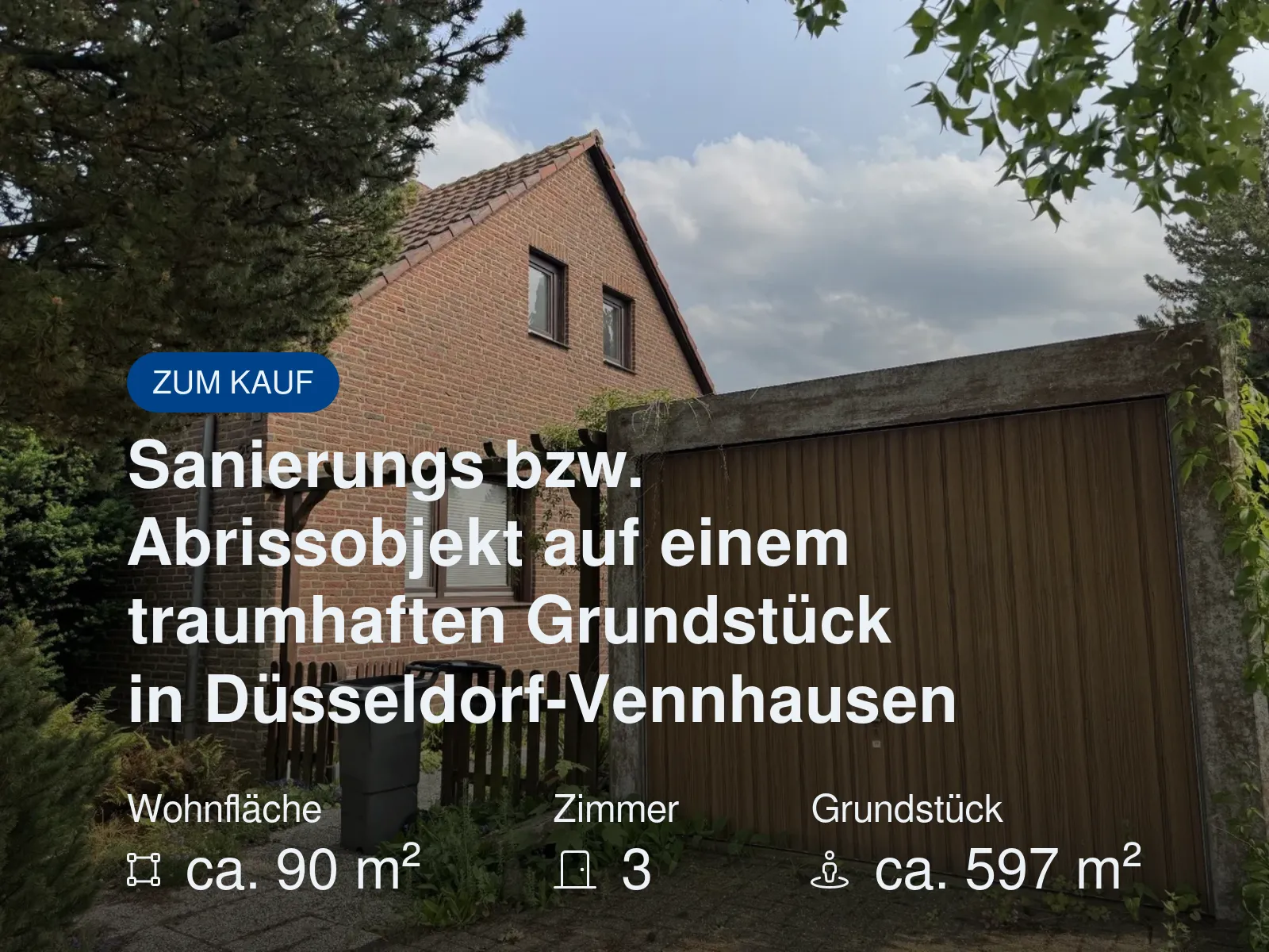 Neu im Angebot: Sanierungs bzw. Abrissobjekt auf einem traumhaften Grundstück in Düsseldorf-Vennhausen